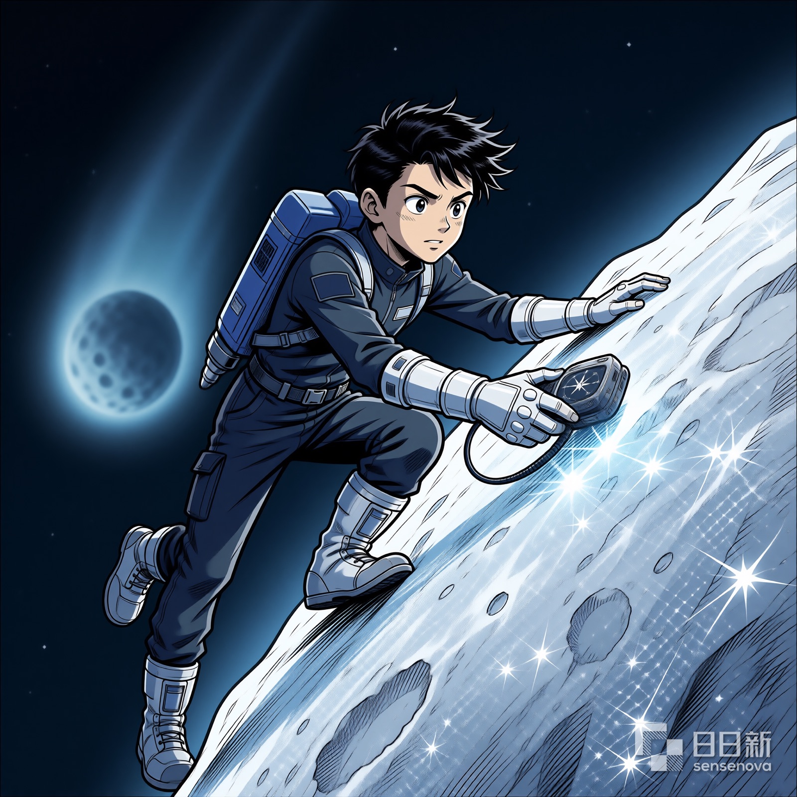 小北在太空中攀住彗星安装导航仪