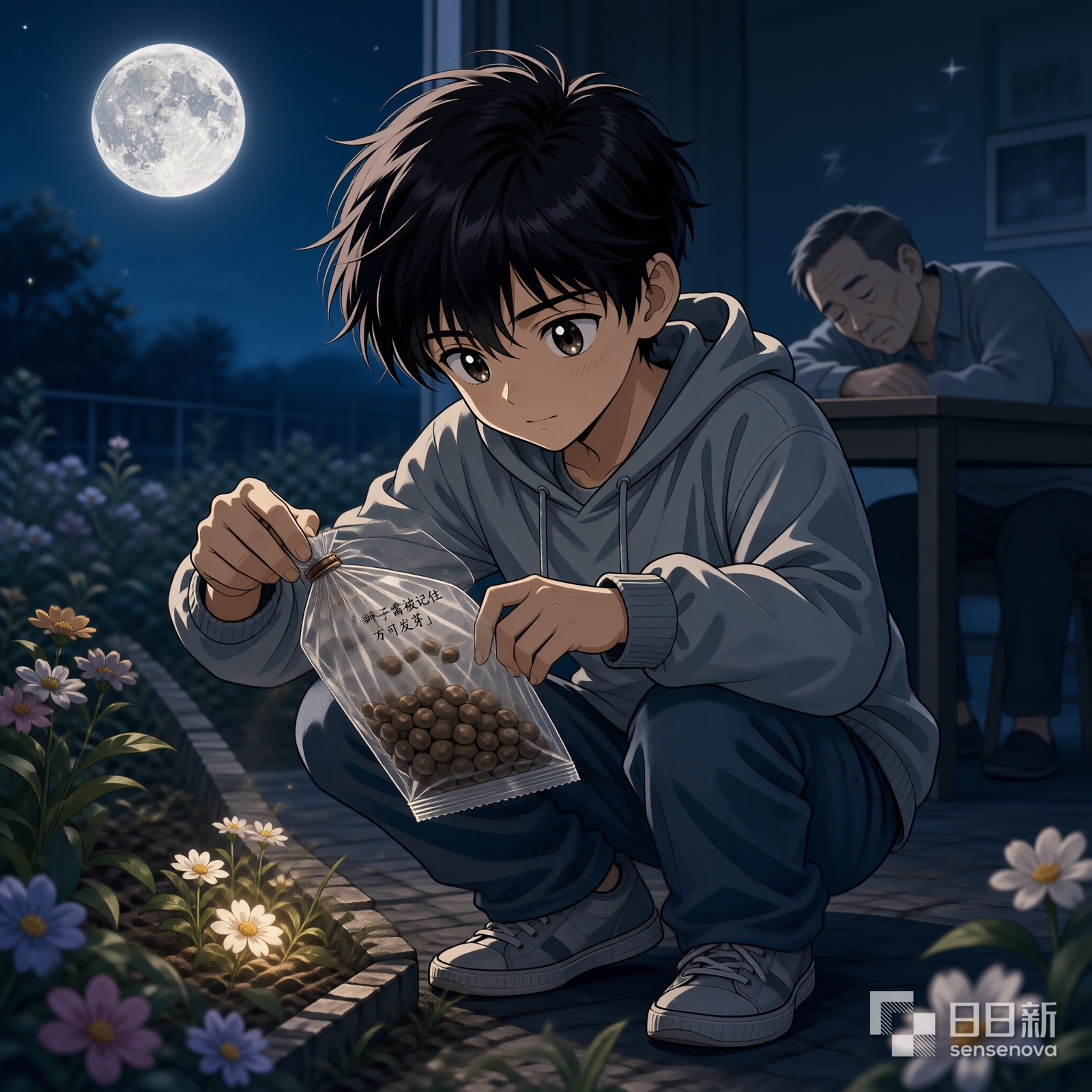 月光下小北发现种子要被记住才发芽
