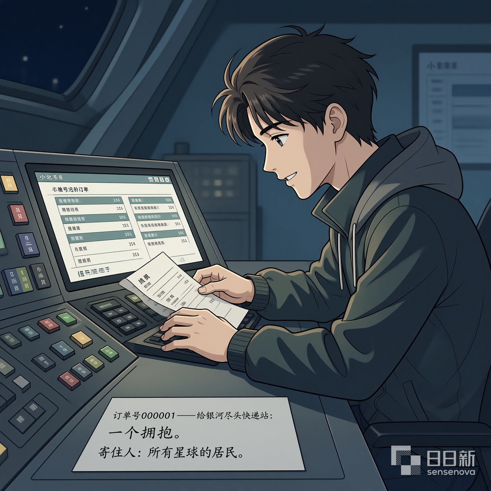 小北发现最后一份订单是给快递站自己的拥抱